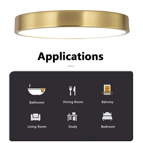 SOTTAE two-pack brushed gold LED ceiling light for coordinated spaces