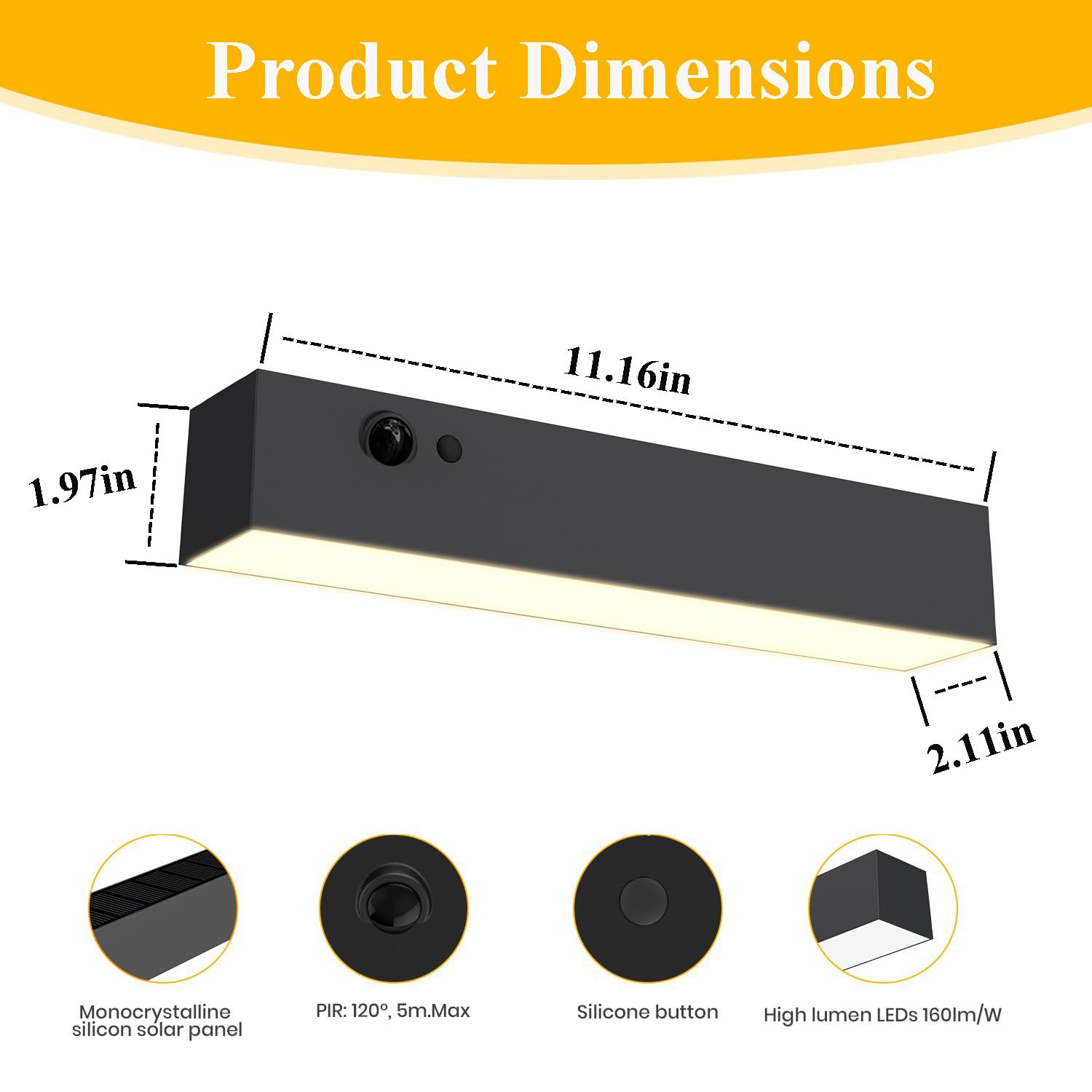 SOTTLOT motion sensor light detects activity up to 5 meters.