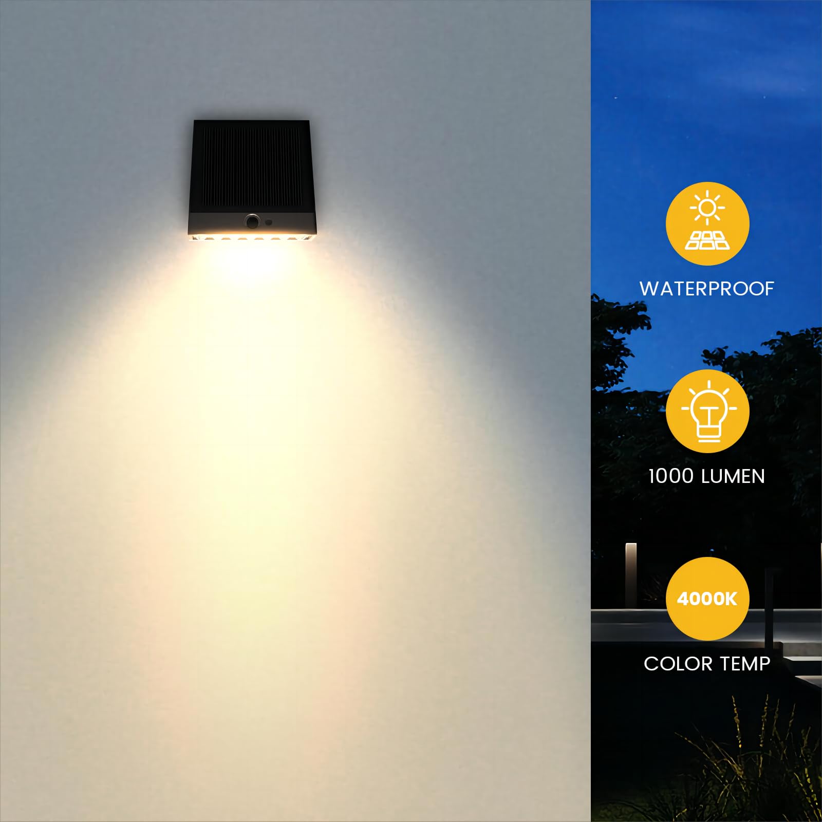 SOTTLOT motion sensor lights trigger at night for improved perimeter security.