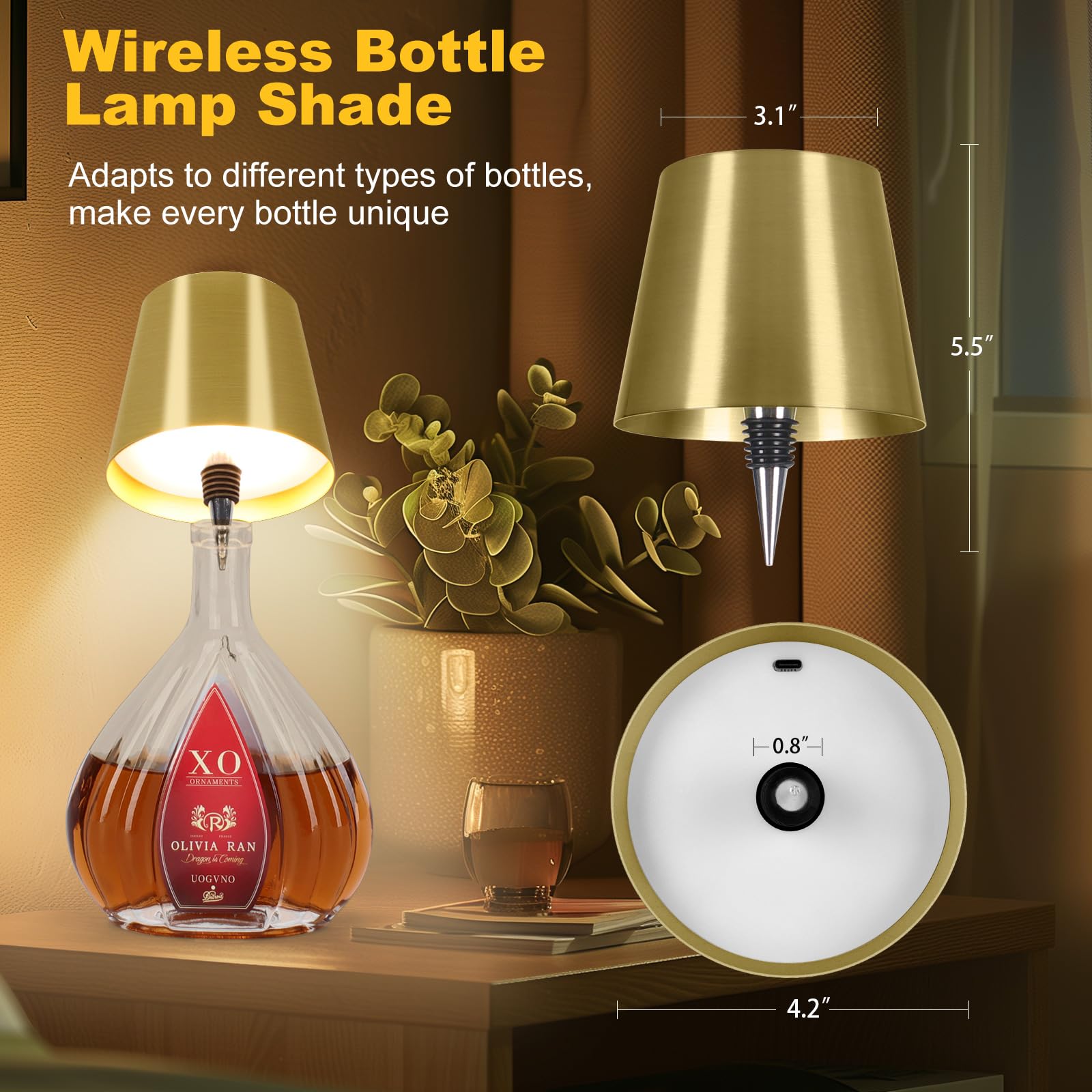 SOUDFK bottle light enhances bar or restaurant ambience with subtle glow.