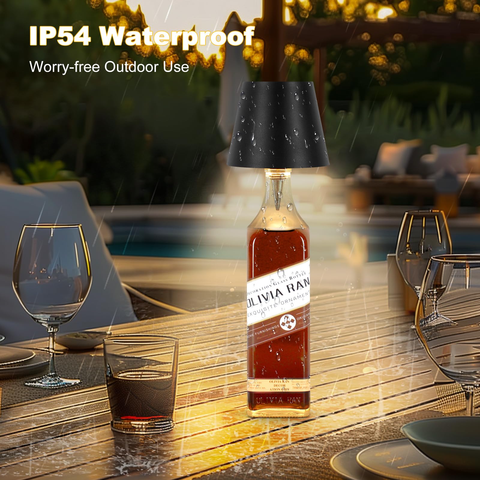SOUDFK bottle lamp with versatile bottle-base design