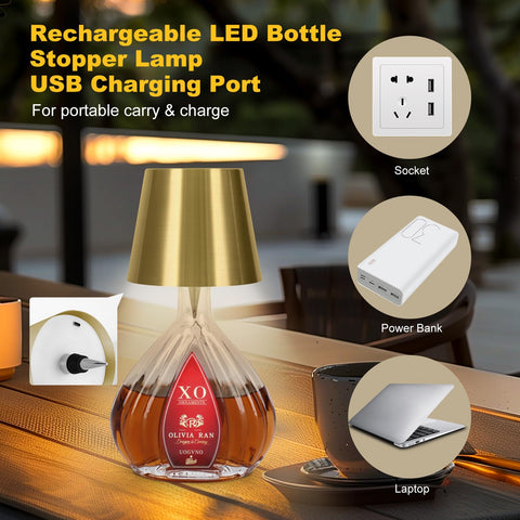 SOUDFK DIY bottle light with conical shade fits multiple bottle bases.