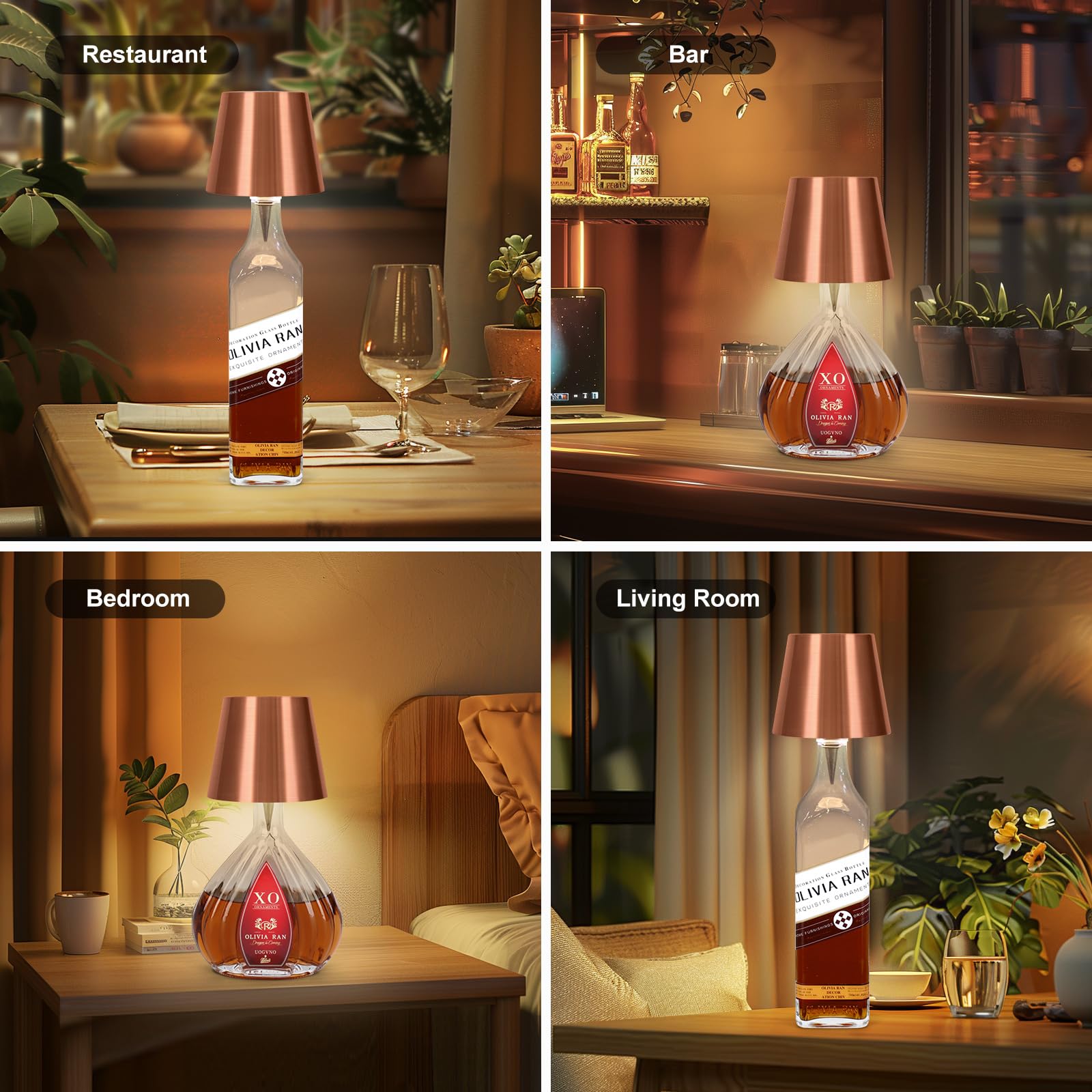 SOUDFK bottle lamp for indoor and outdoor use, easy to reposition