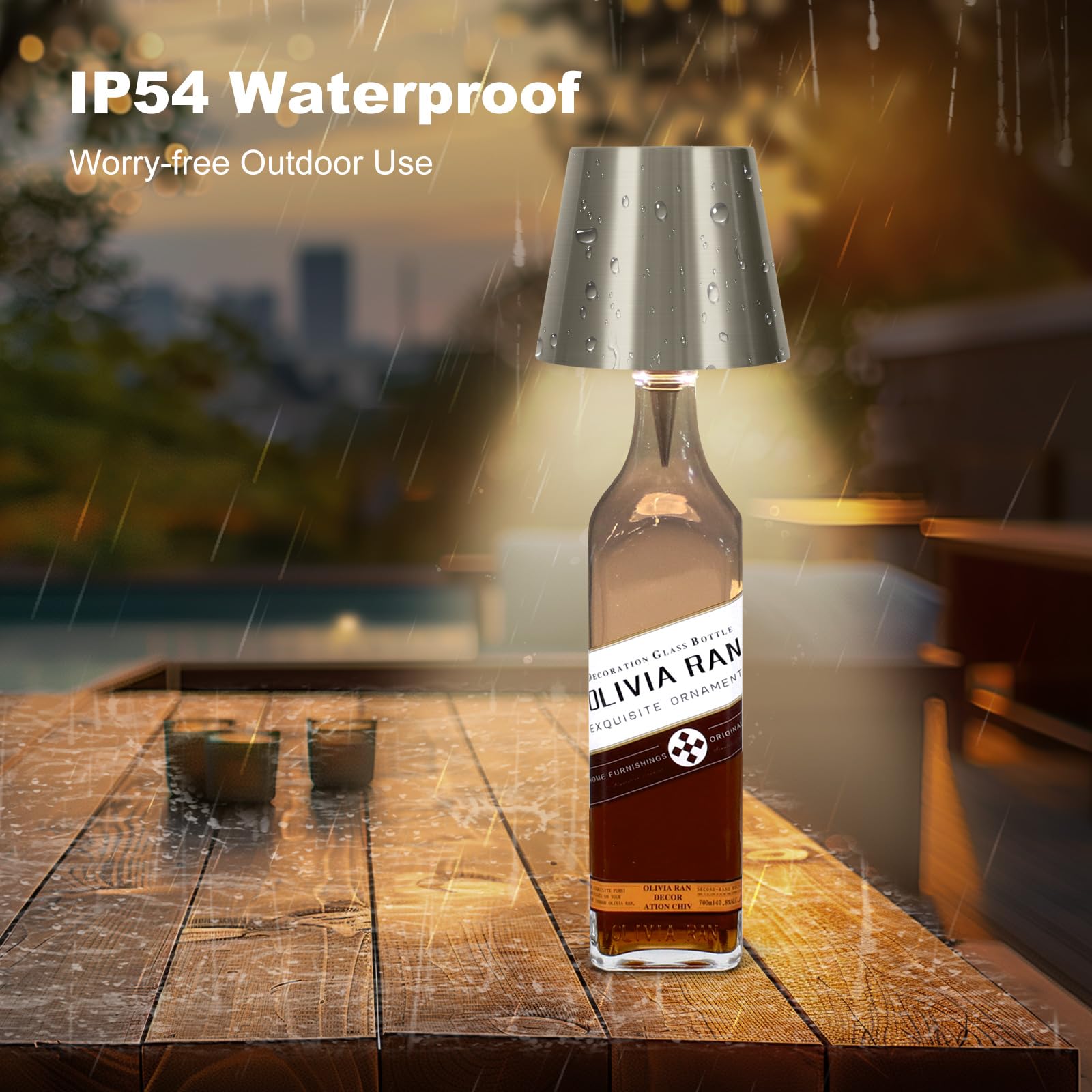 SOUDFK wireless bottle lamp demonstrates ambient lighting for bars.