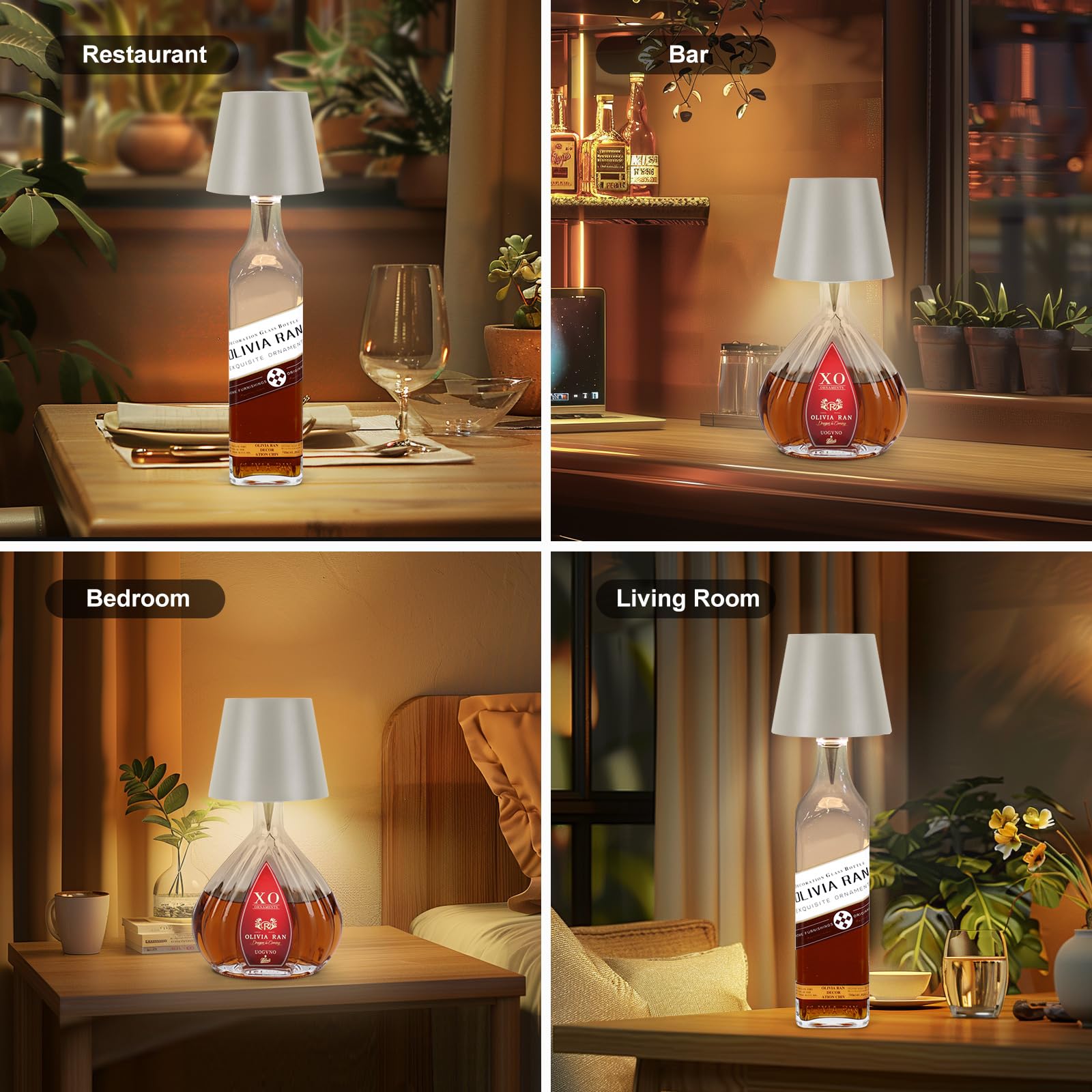 SOUDFK wireless bottle lamp elevates bar and restaurant ambience.
