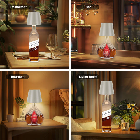 SOUDFK wireless bottle lamp elevates bar and restaurant ambience.