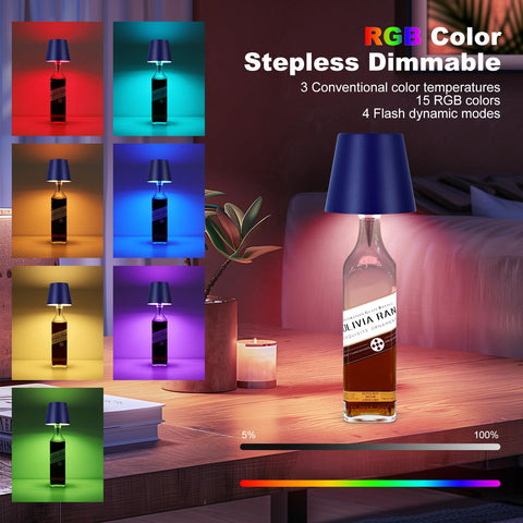 SOUDFK wireless bottle light controlled by remote for easy mood changes.