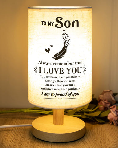 SOUHONEY fabric wooden desk lamp base for warm study lighting