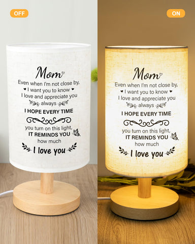 SOUHONEY Mom Lamp on desk setup highlighting compact desk-friendly size.