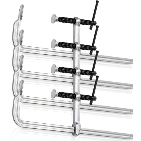 SOUJOY 4-pack bar clamps with 12-inch open jaws for versatile clamping