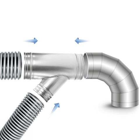 SOUJOY multi-purpose connector linking exhaust and dryer vents for flexible ventilation