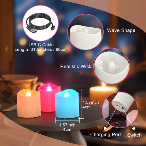 SoulBay tea lights with adjustable brightness for tailored ambiance