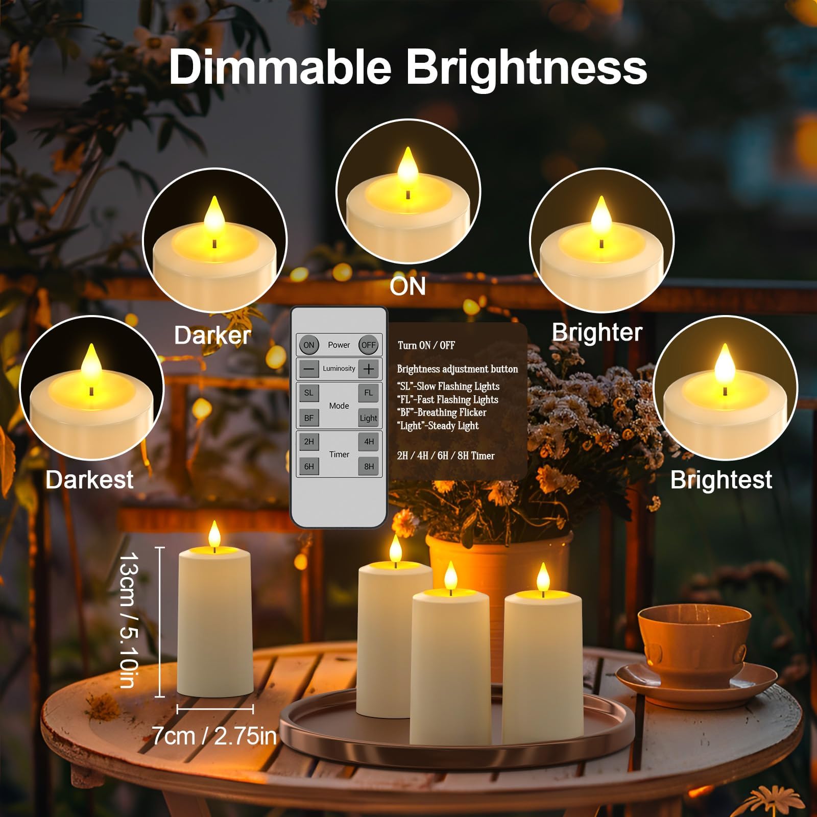SoulBay 4-pack candles arrange neatly on outdoor lanterns