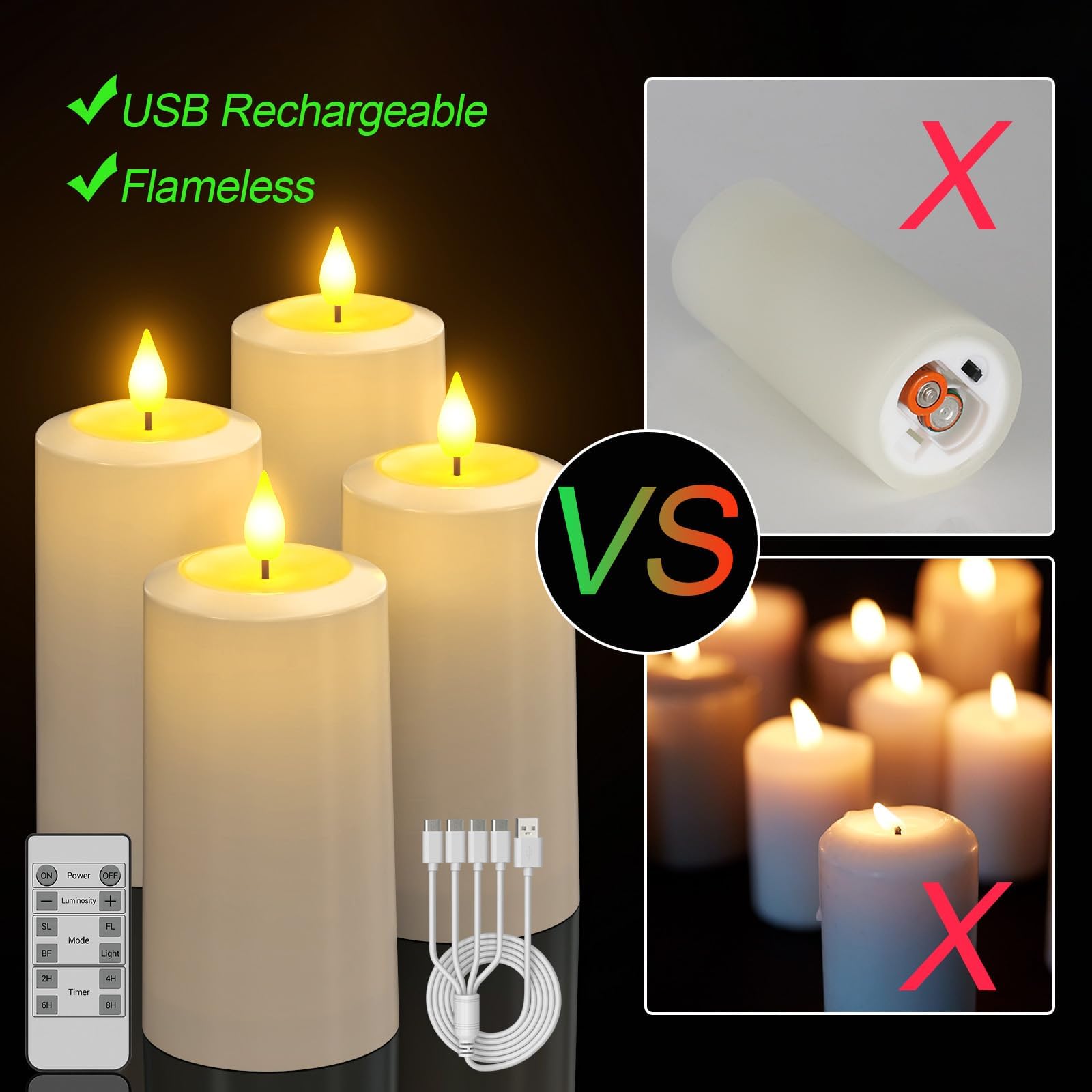 SoulBay candle dimensions 2.75x5.1 in for versatile placement