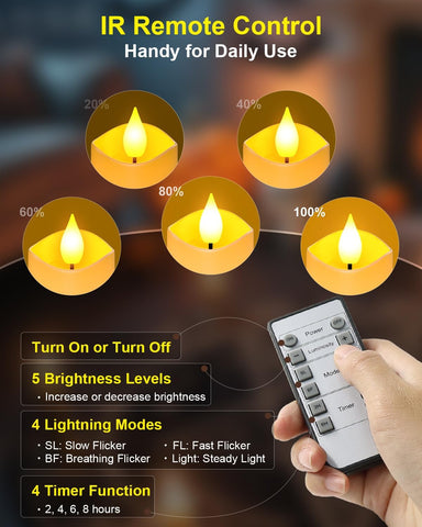 SoulBay flameless candles timer function for automatic on/off scheduling