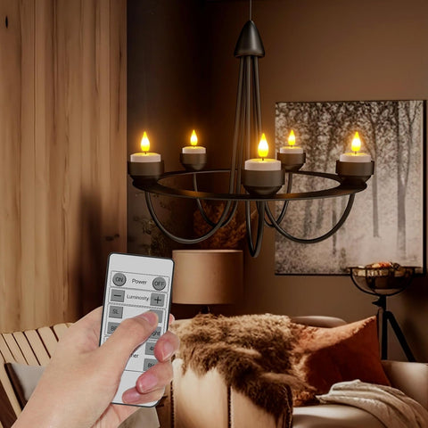 SoulBay LED tea lights flicker softly on table for cozy dinners.