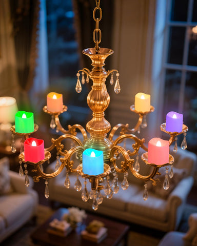 SoulBay rechargeable tea lights on charging base with USB-C