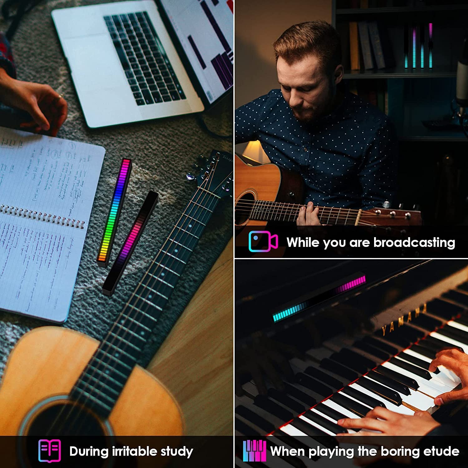 Soulpunk music-sync LED light displaying vibrant colors across 15 modes.