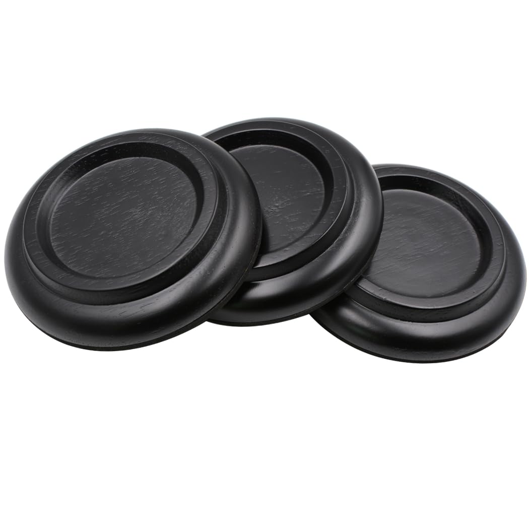 Sound Harbor solid wood piano caster cups for durable floor protection.