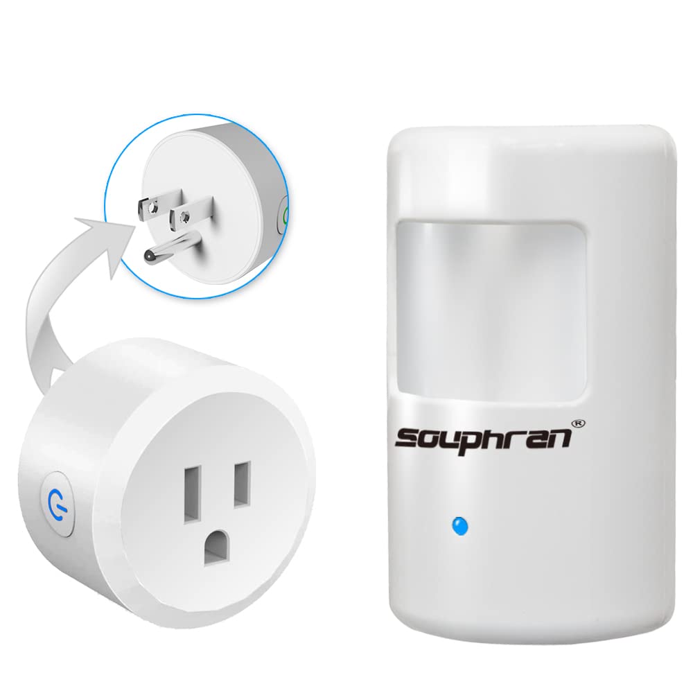 SOUPHRAN plug-in motion sensor assembly for hands-free lighting control.