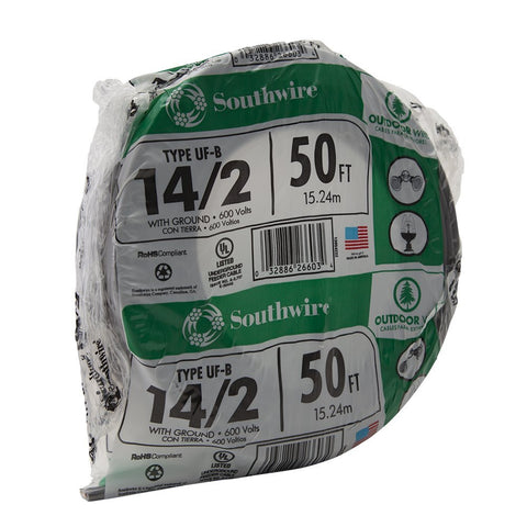 Southwire 50-foot coil ready for outdoor wiring and general branch circuits.