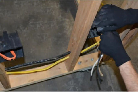 Southwire NM-B cable shown behind drywall for dry location installation