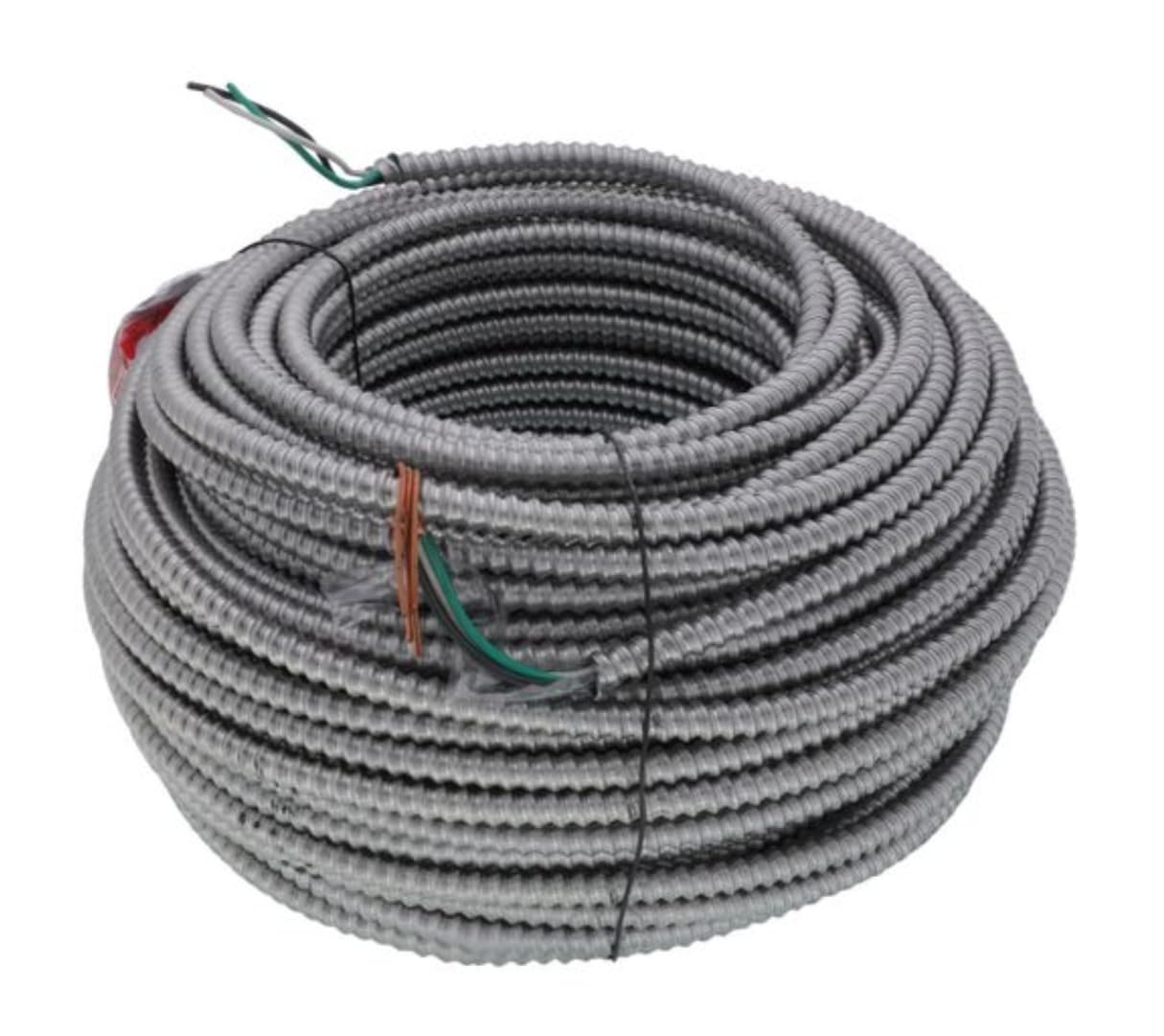 Southwire MC aluminum conduit installation shown in cable trays.