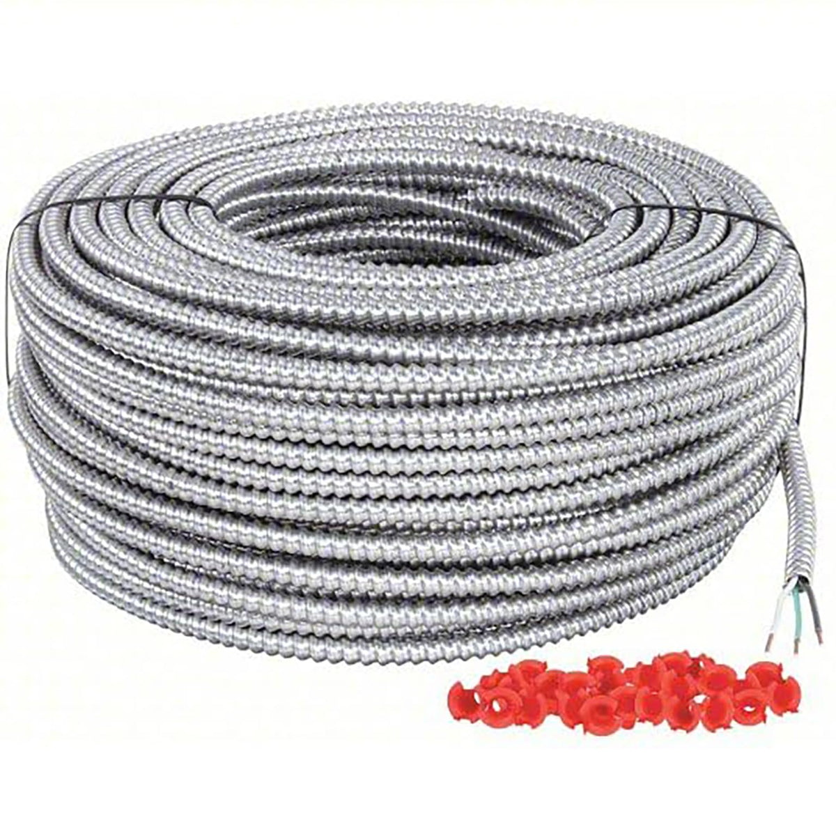 Southwire MC aluminum conduit in use for durable industrial wiring.