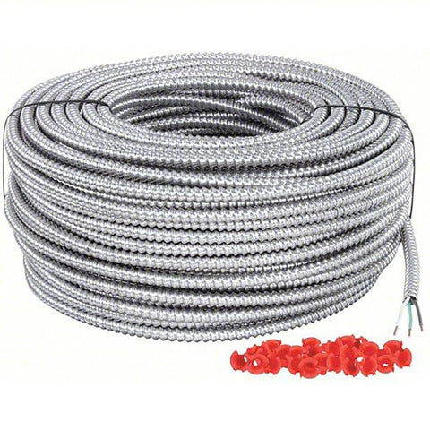 Southwire MC aluminum conduit in use for durable industrial wiring.