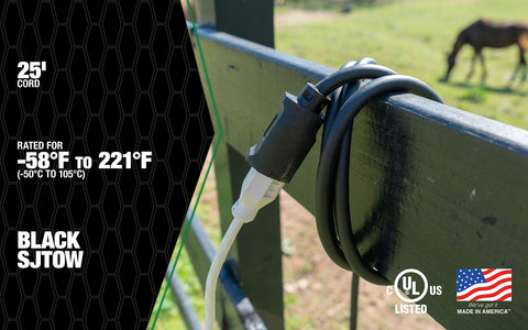 Southwire AGRIPRO extension cord depicted for cold weather performance.