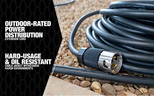 Southwire generator-adapter ready cord illustrates portable power distribution for sites.