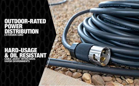Southwire generator-adapter ready cord illustrates portable power distribution for sites.