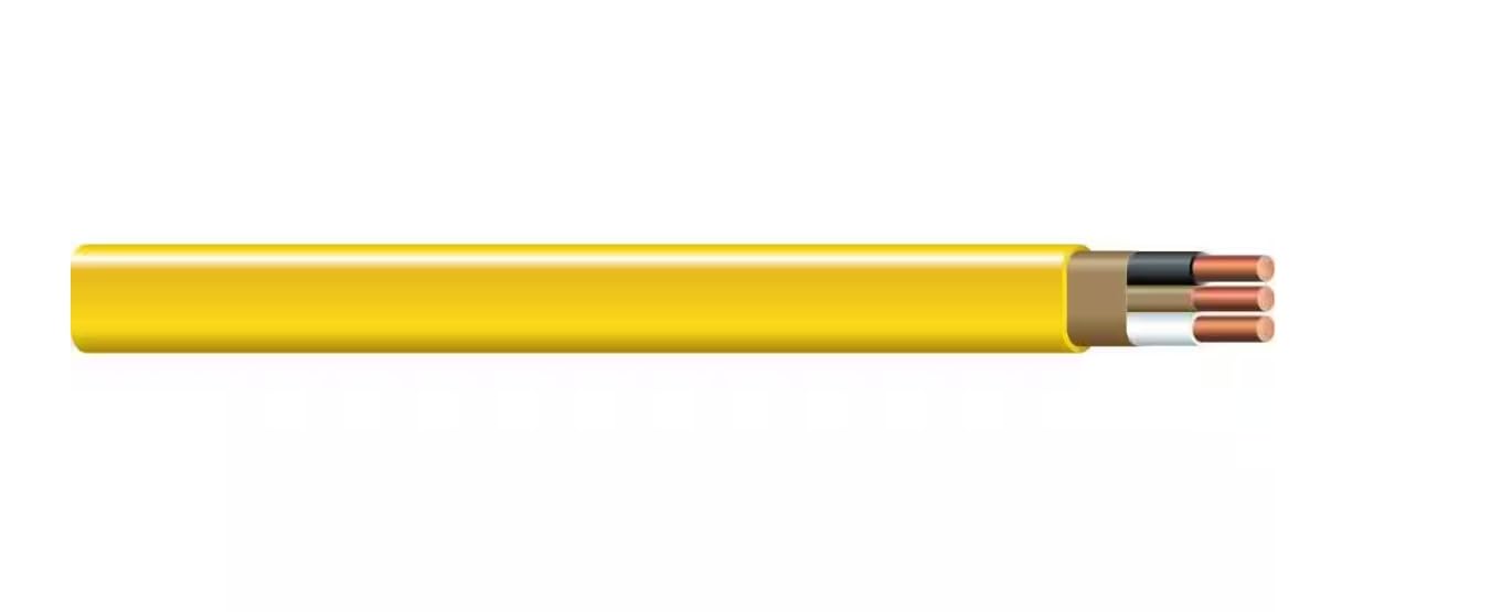 Southwire NM-B 12-2 cable label highlighting 600V rating for indoor use