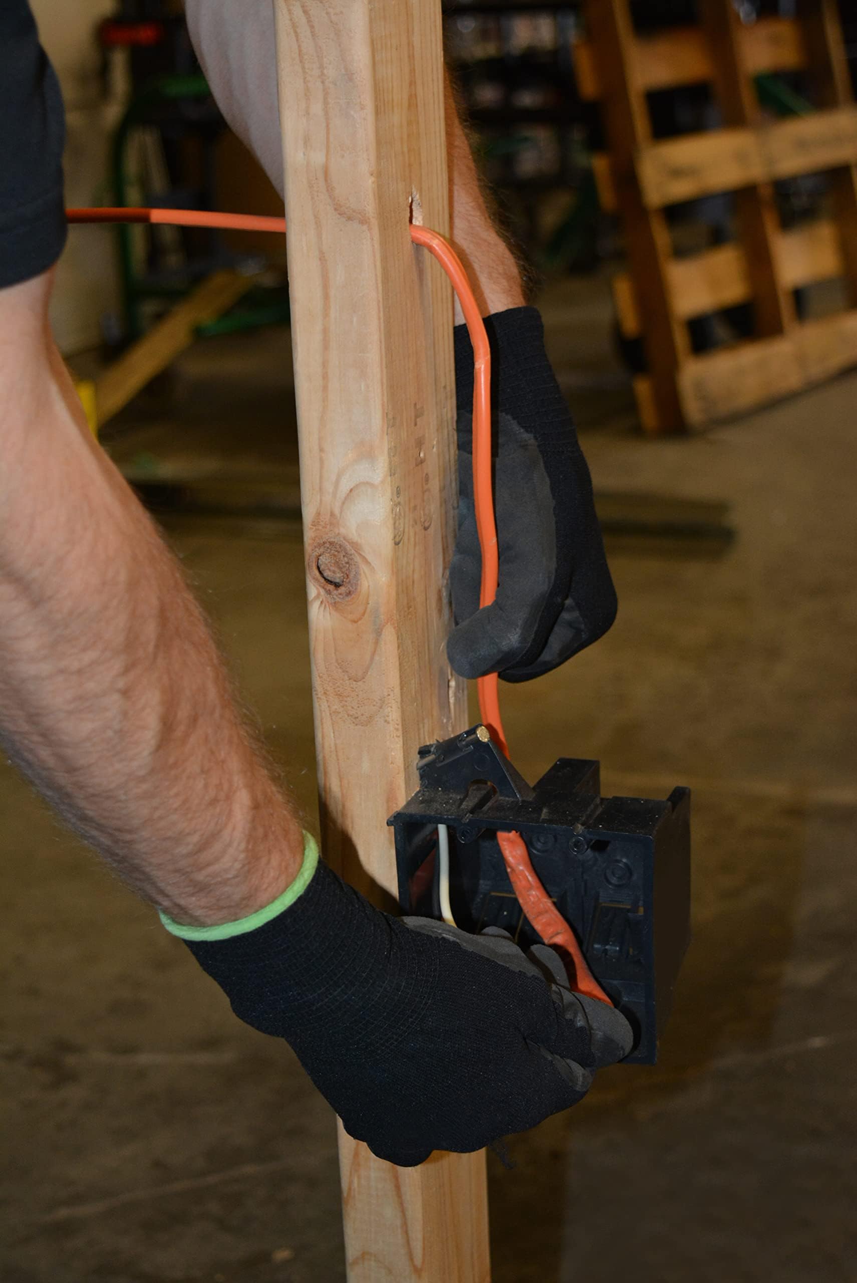 NM-B cable ready for above-ground dry-wall installations.