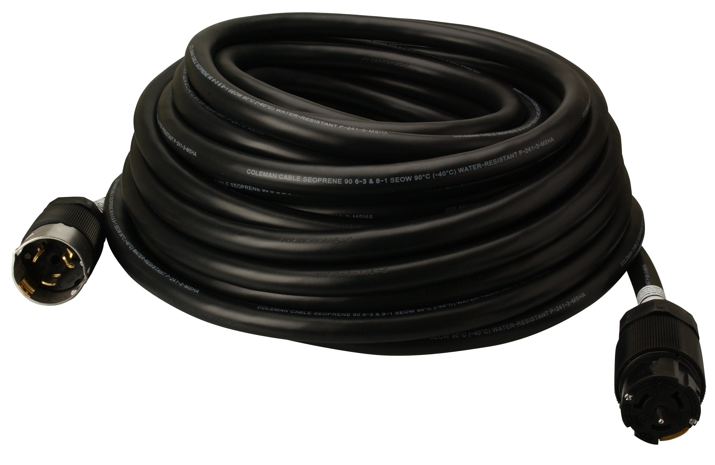 Southwire power distribution extension cord dual feeds enabling on-site power distribution.
