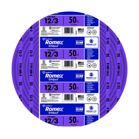 Southwire Romex SIMpull NM-B cable designed for residential dry locations.