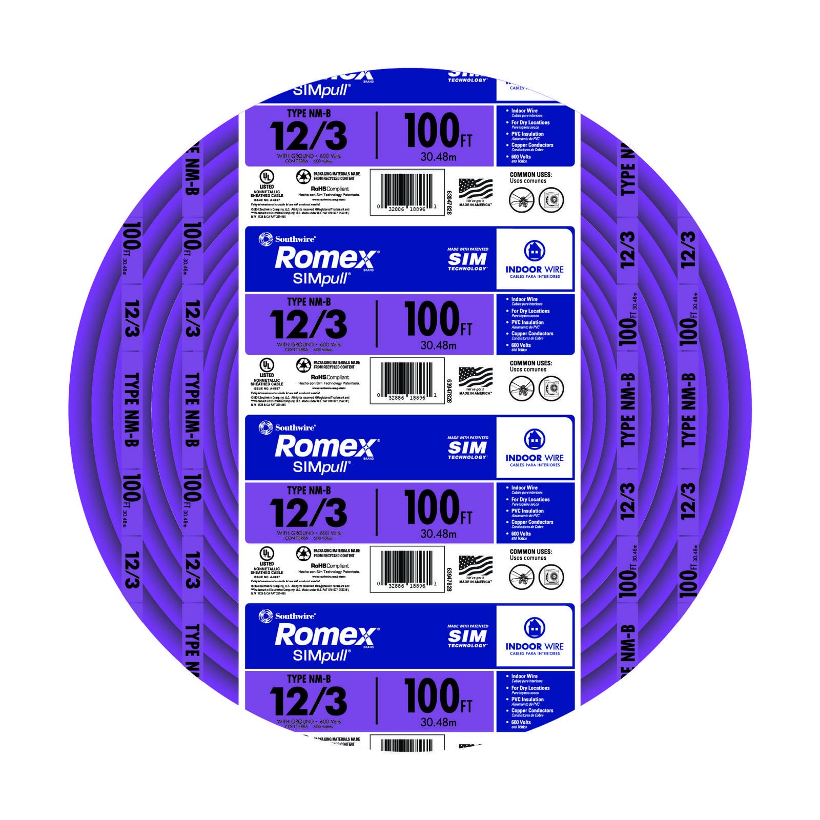 Southwire Romex SIMpull patented cable jacket eases pulling and stripping tasks