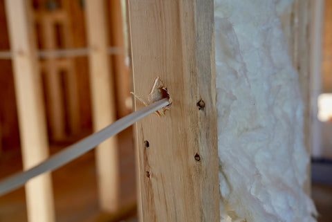 ROMEX wall installation in dry location shown for above-ground use.