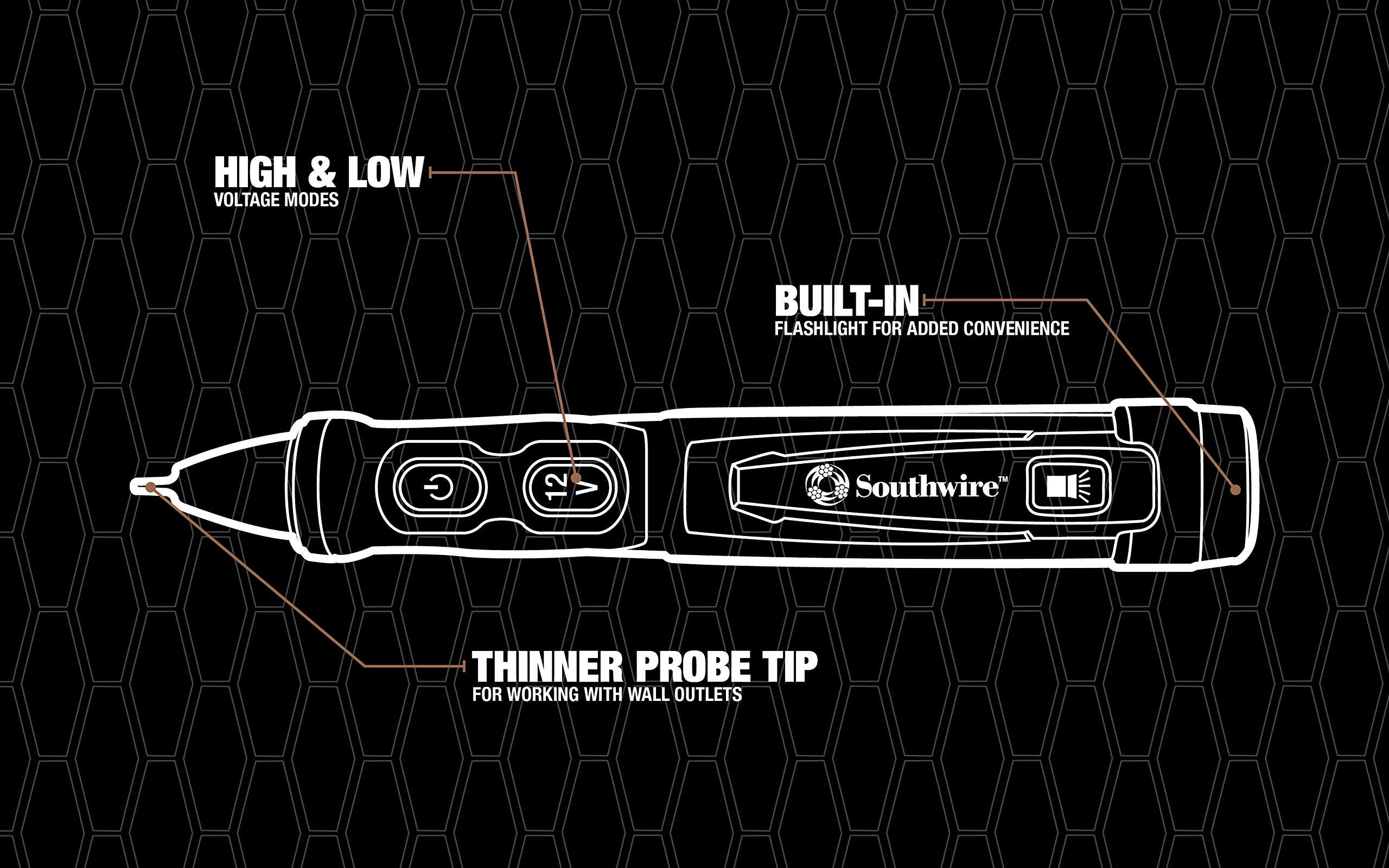 Southwire NCVD Advanced Dual silent mode for discreet testing