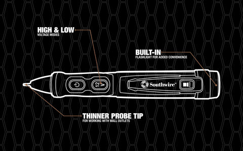 Southwire NCVD Advanced Dual silent mode for discreet testing