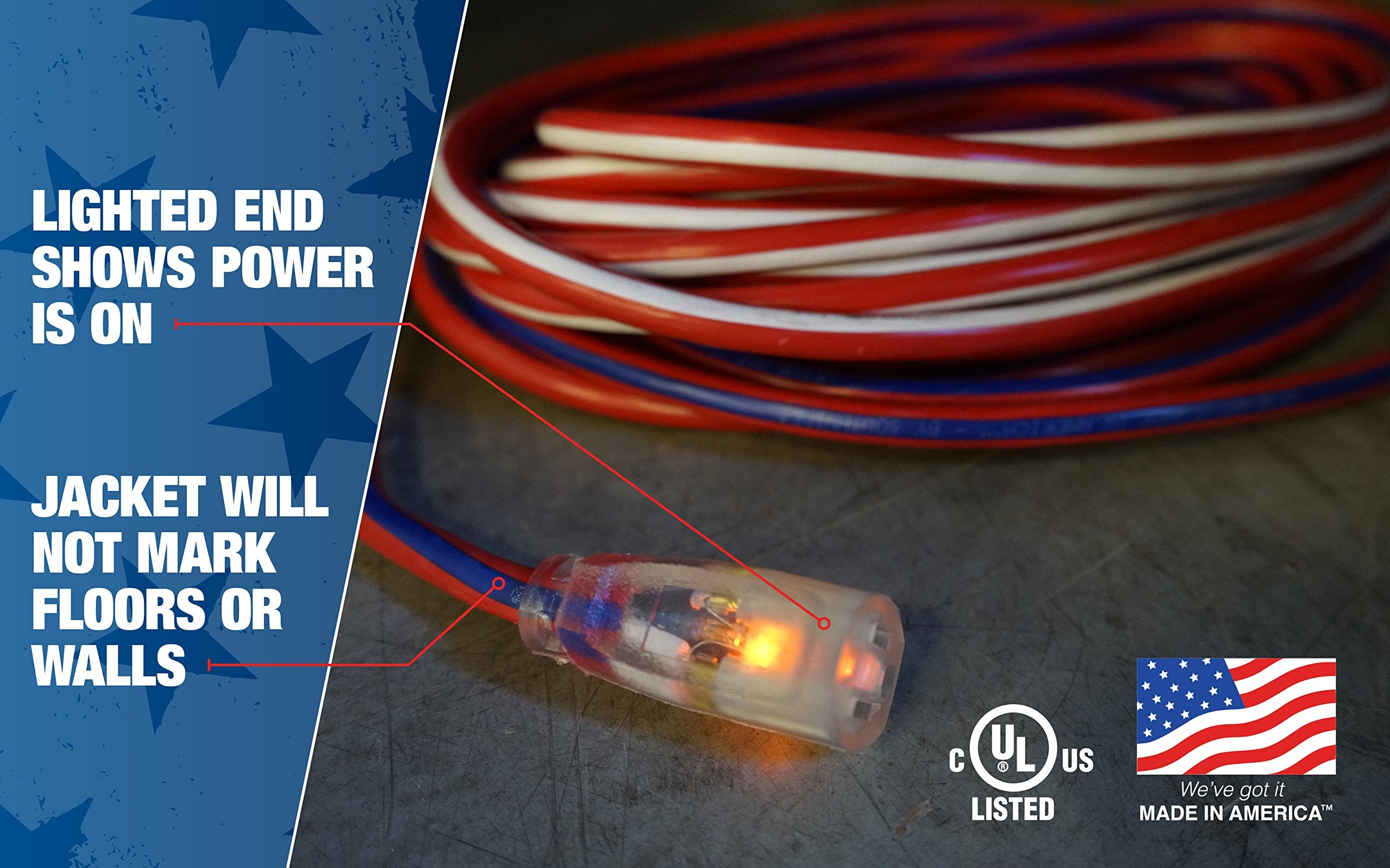 UL certified Southwire extension cord ensures safety and reliability.