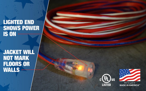 UL certified Southwire extension cord ensures safety and reliability.