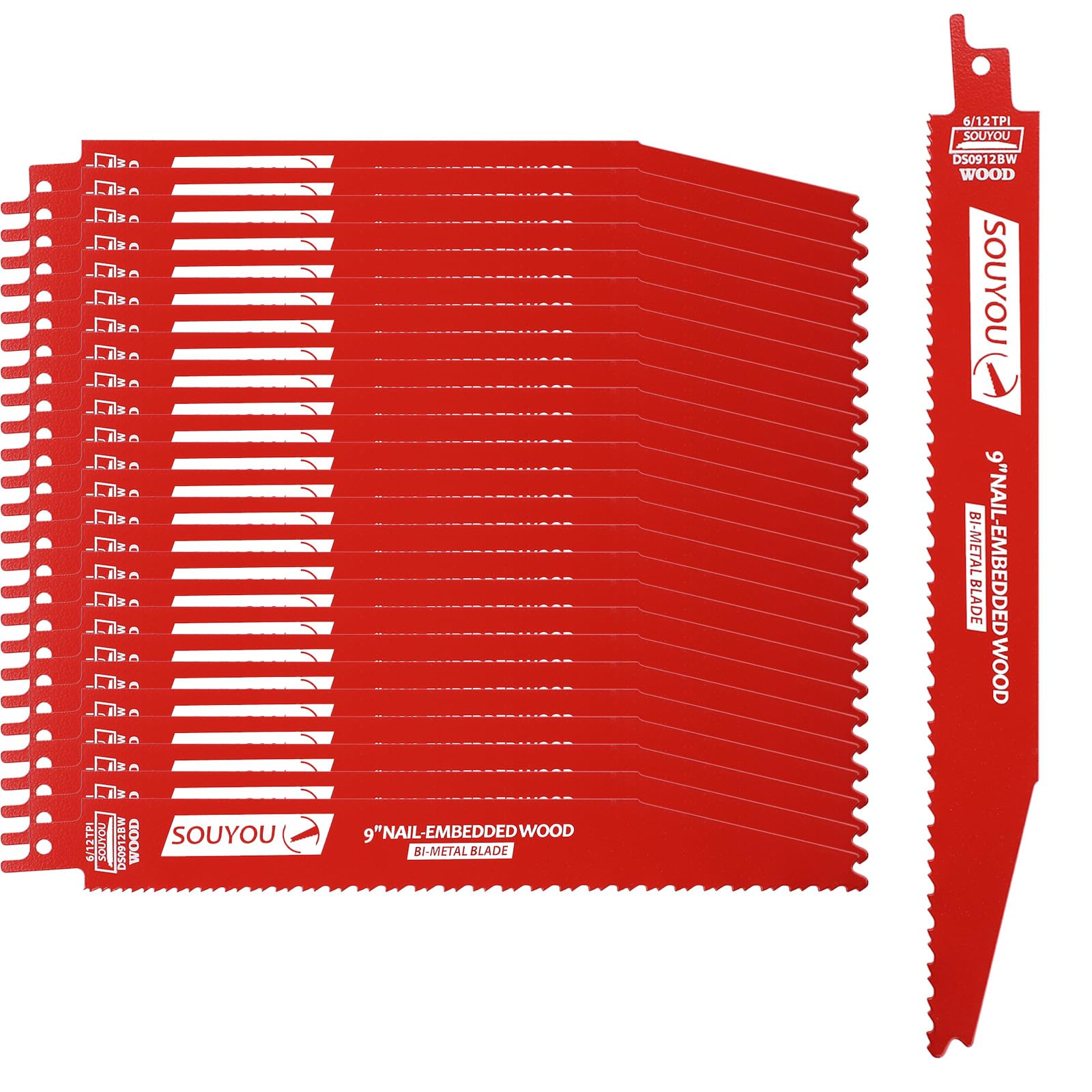 Souyou 25-pack 9-inch bi-metal demon blades for demolition and durable cuts