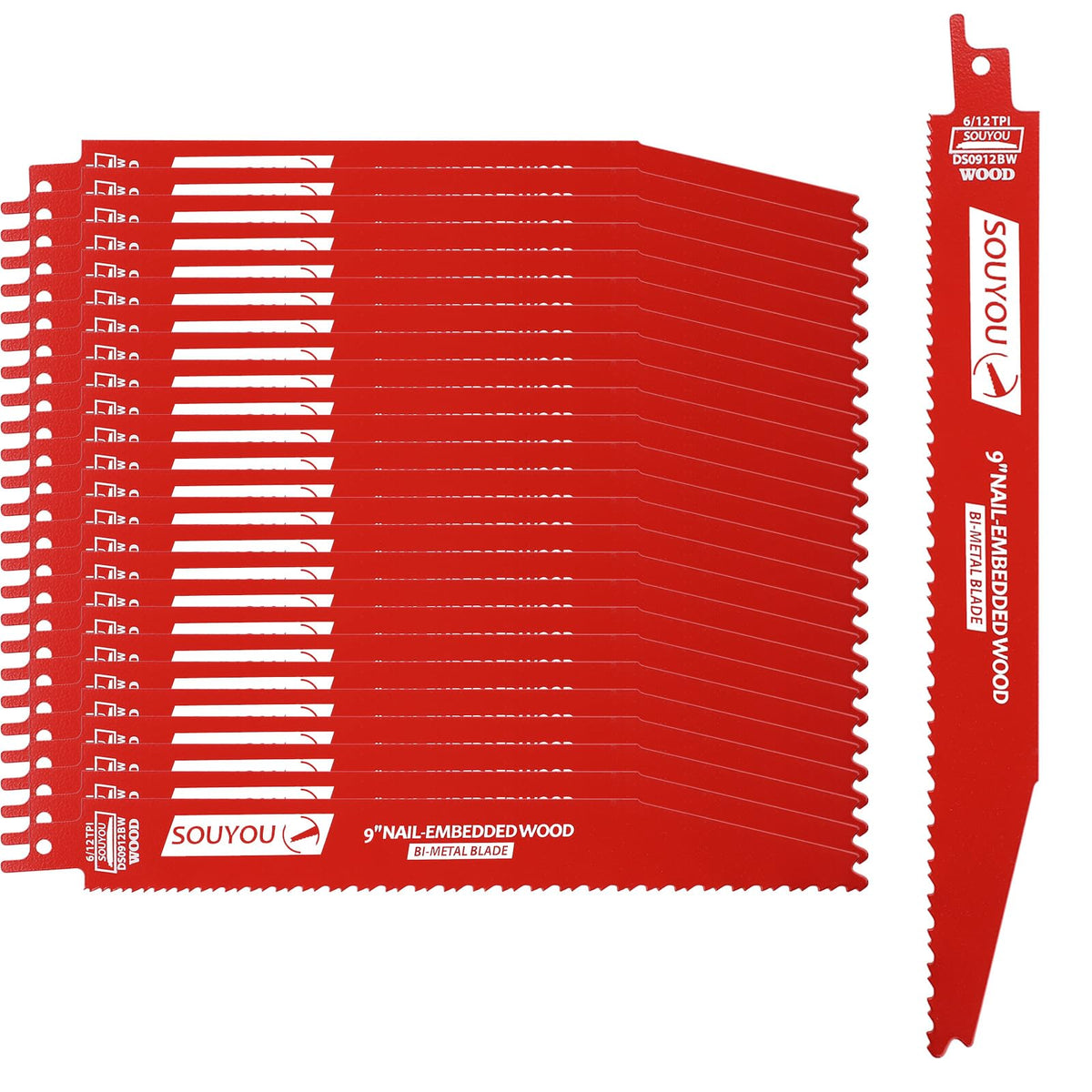 Souyou 25-pack 9-inch bi-metal demon blades for demolition and durable cuts