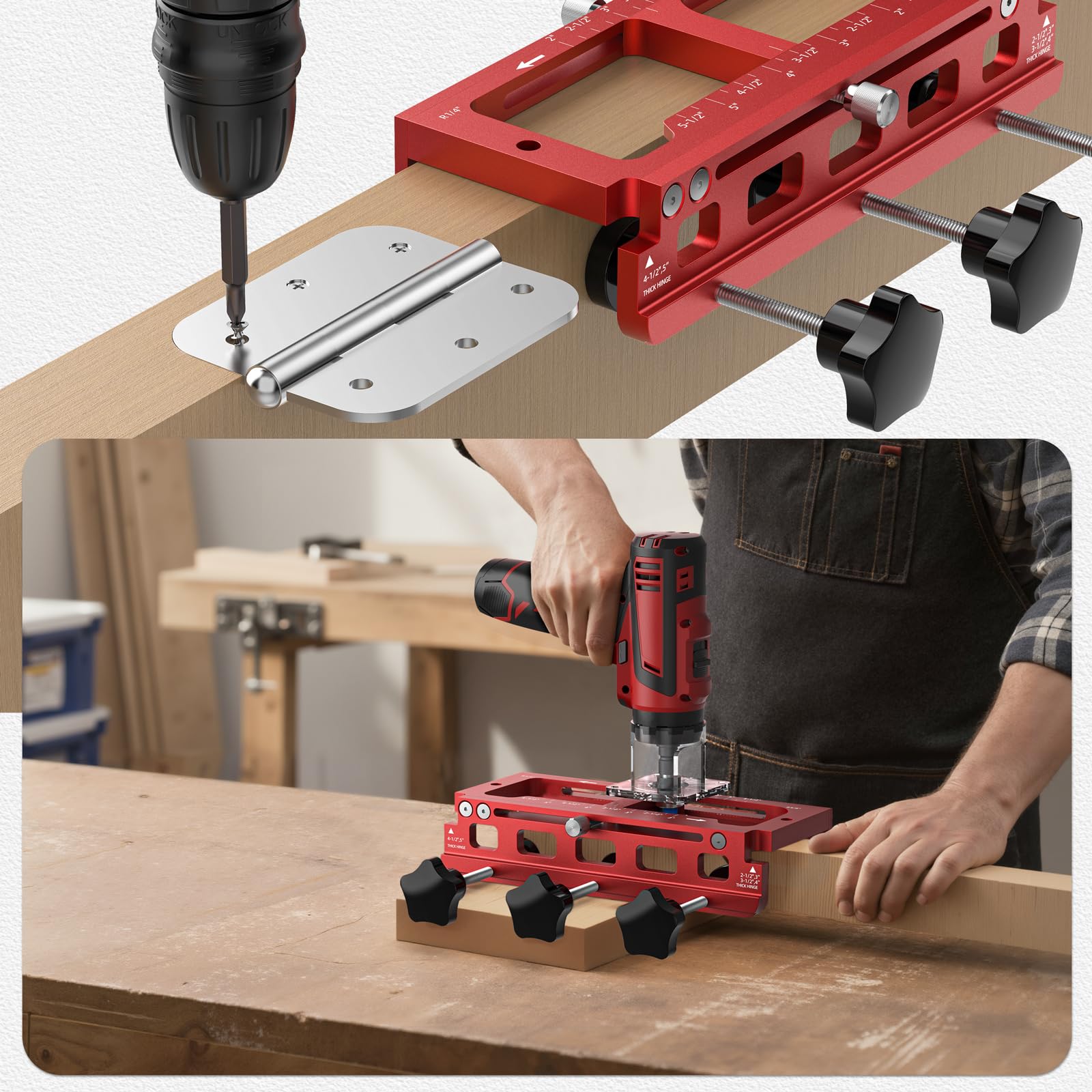 Sowhat hinge jig radius 5/8 inch for smooth hinge fit.