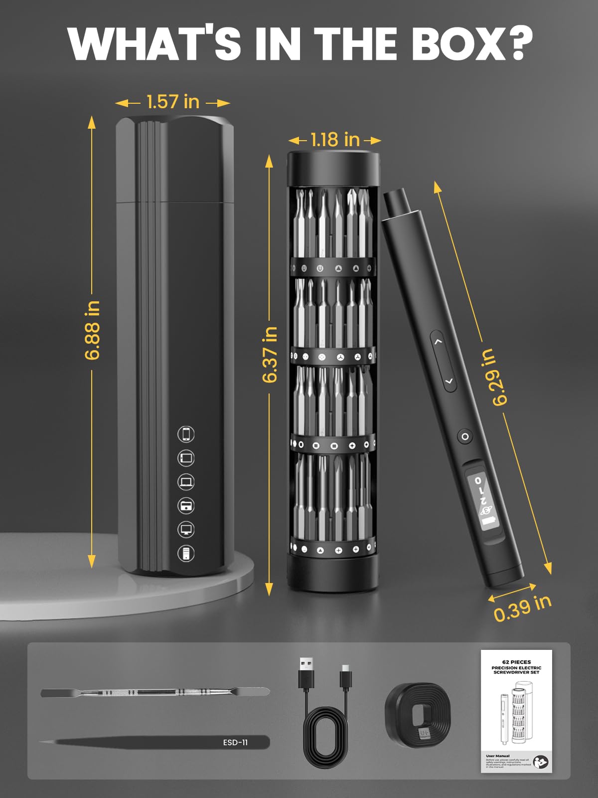 Sowkos magnetizer and pry bar included for versatile setup
