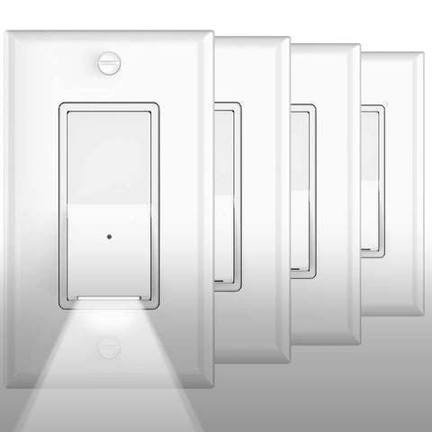 SOZULAMP illuminated light switch with night light glow for safe nighttime navigation