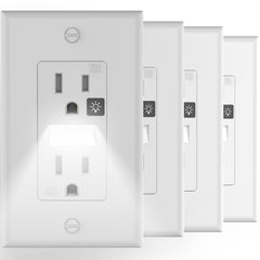 SOZULAMP receptacle night-light outlet in white, ideal for dim hallways and safe navigation