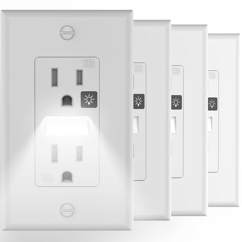 SOZULAMP receptacle night-light outlet in white, ideal for dim hallways and safe navigation