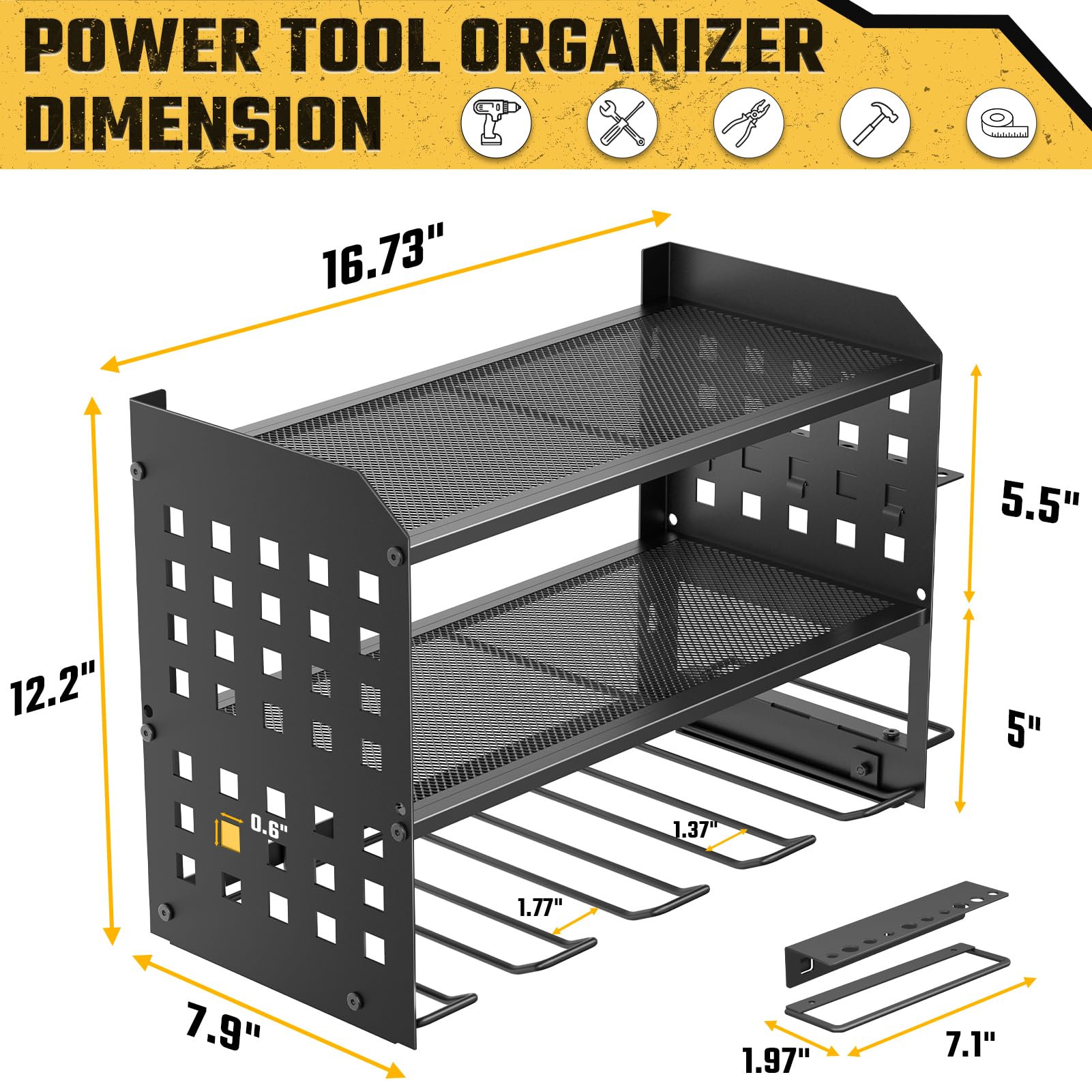 SPACECARE compact garage storage saves bench space in workshops.